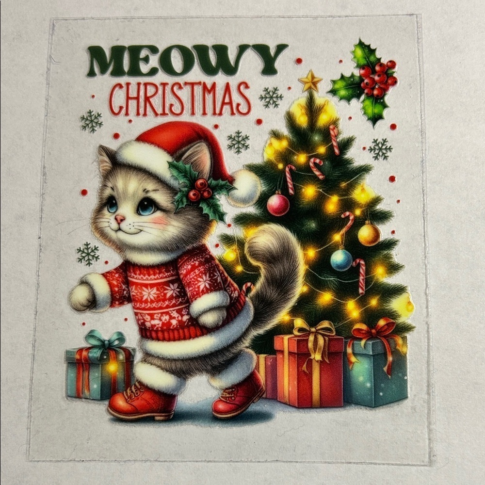 Meowy Christmas Cup Decal D13
